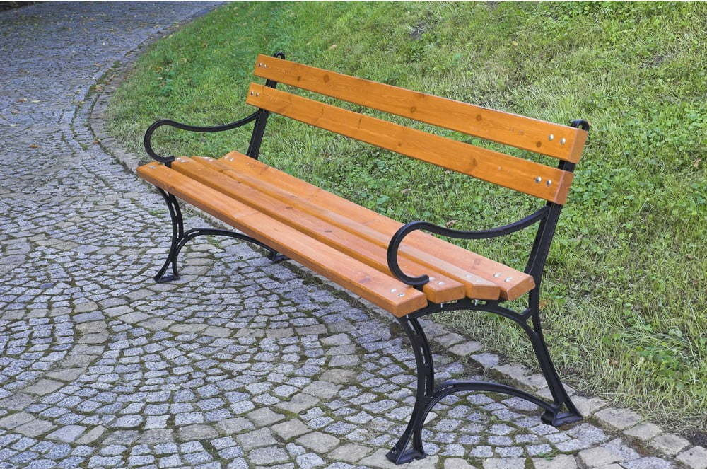 Dřevěná zahradní lavice v přírodní barvě – Rojaplast