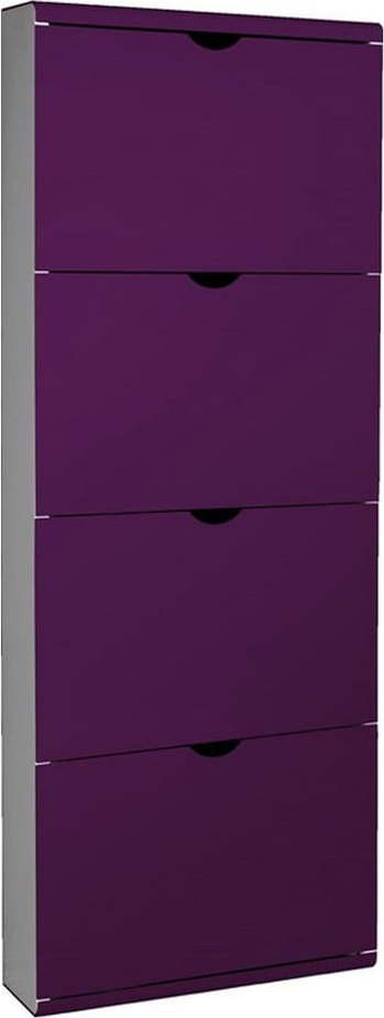 Fialový kovový výklopný botník 51x138x16 cm – Household Pleasure