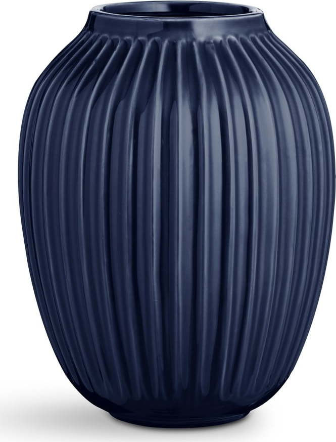 Tmavě modrá kameninová váza Kähler Design Hammershoi, ⌀ 20 cm