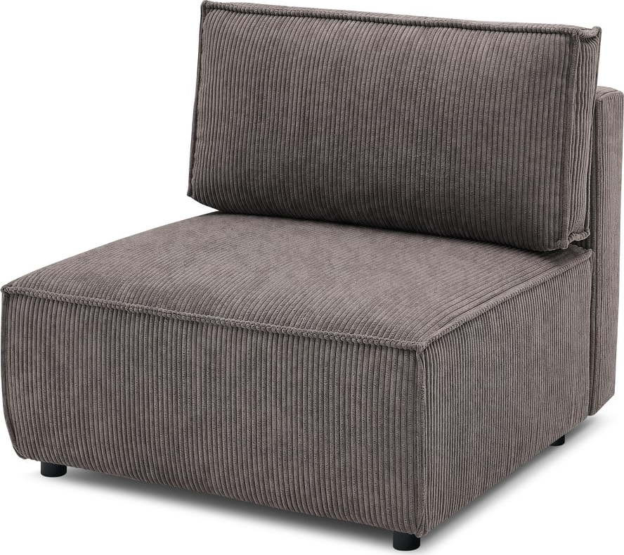 Světle hnědý manšestrový modul pohovky, středový díl Nihad modular – Bobochic Paris