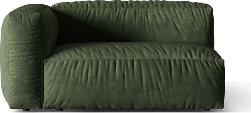 Zelený modul pohovky z textilie bouclé (levý roh) Martina – Micadoni Home