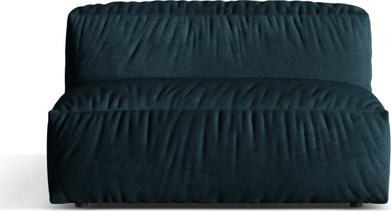 Tmavě modrý modul pohovky z textilie bouclé (středový díl) Martina – Micadoni Home