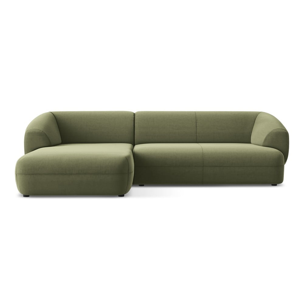 Zelená sametová rohová pohovka (levý roh) Moana – Makamii