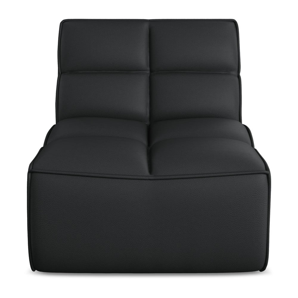 Černý modul pohovky z imitace kůže Kalai – Makamii