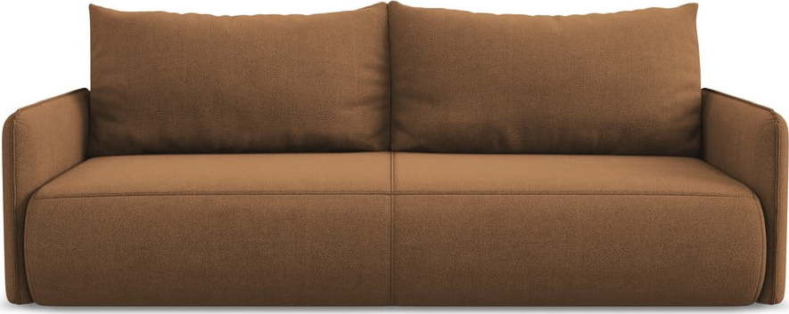 Oranžová rozkládací/s úložným prostorem pohovka 216 cm Nanea – Makamii