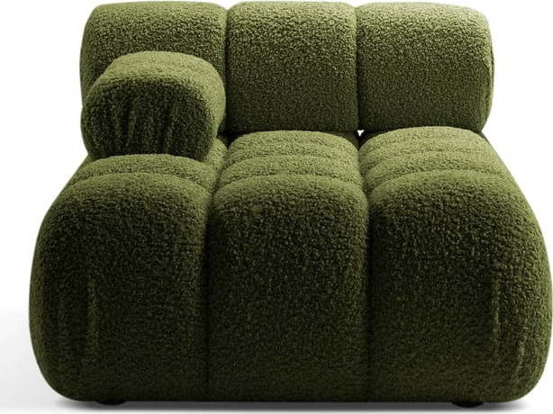 Zelený modul pohovky z textilie bouclé (levý roh) Bellis – Micadoni Home