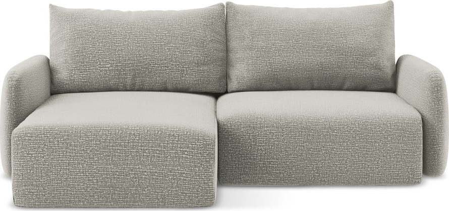 Světle šedá rozkládací/s úložným prostorem rohová pohovka (levý roh) Kalena – Makamii