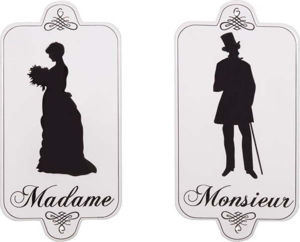 Kovová cedule 16,5x33 cm Madame Monsieur – Antic Line