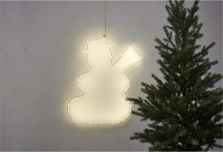 Závěsná svítící LED dekorace Star Trading Lumiwall Snowman, výška 50 cm