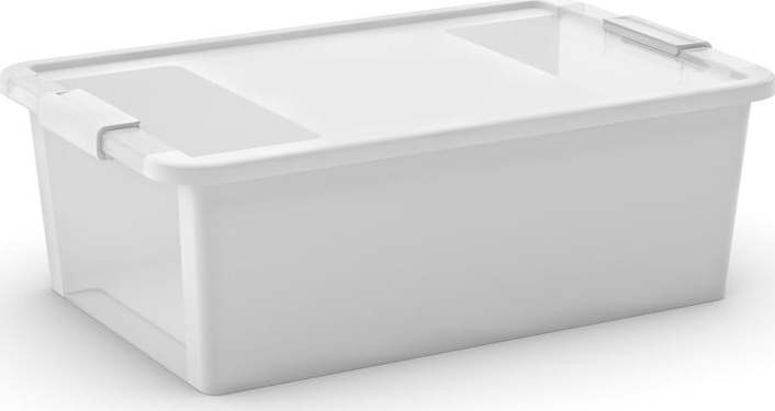 Bílý plastový úložný box s víkem 55x35x19 cm Bi-Box M – KIS