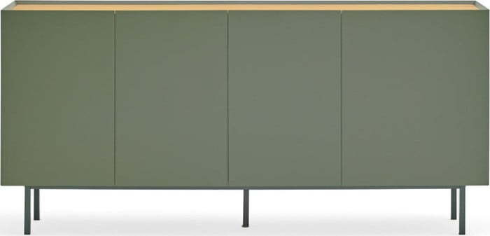 Nízká komoda v dekoru dubu v zeleno-přírodní barvě 165x78 cm Arista – Teulat
