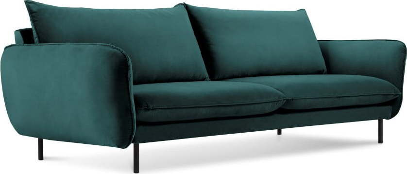 Petrolejově zelená sametová pohovka Cosmopolitan Design Vienna, 230 cm