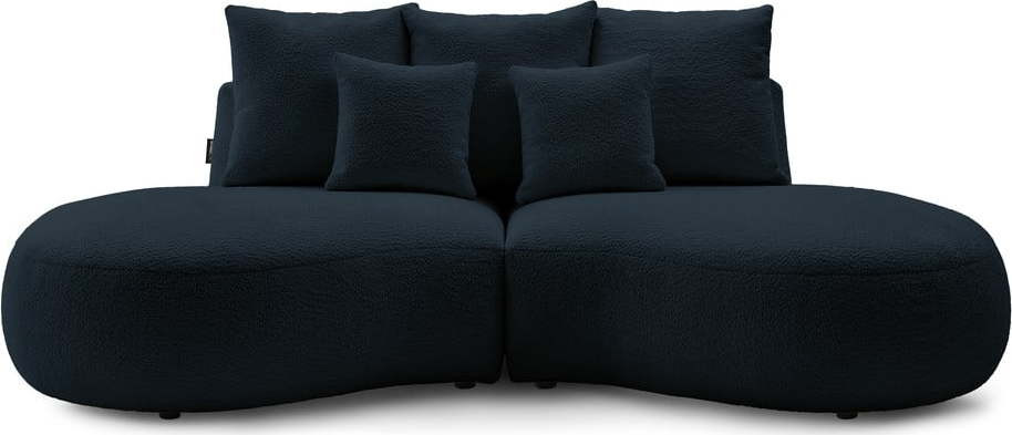 Tmavě modrá pohovka z textilie bouclé 260 cm Saint-Germain – Bobochic Paris