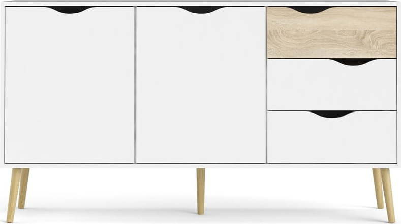 Bílá komoda 147x82x39 cm Oslo – Tvilum