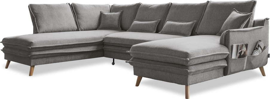 Šedá rozkládací rohová pohovka (levý roh/do