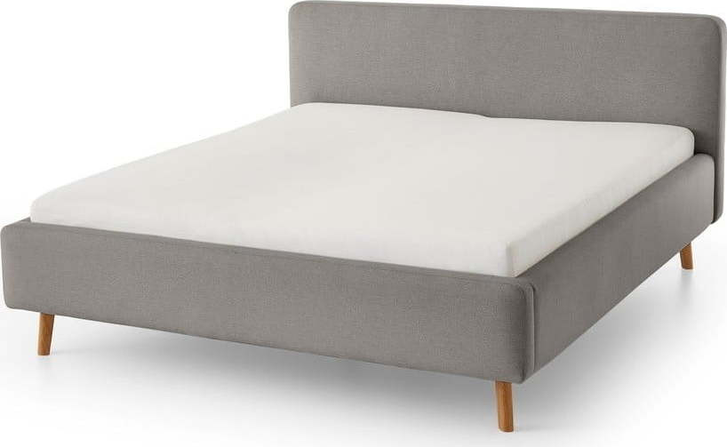 Šedá čalouněná dvoulůžková postel bez roštu 140x200 cm Mattis – Meise Möbel