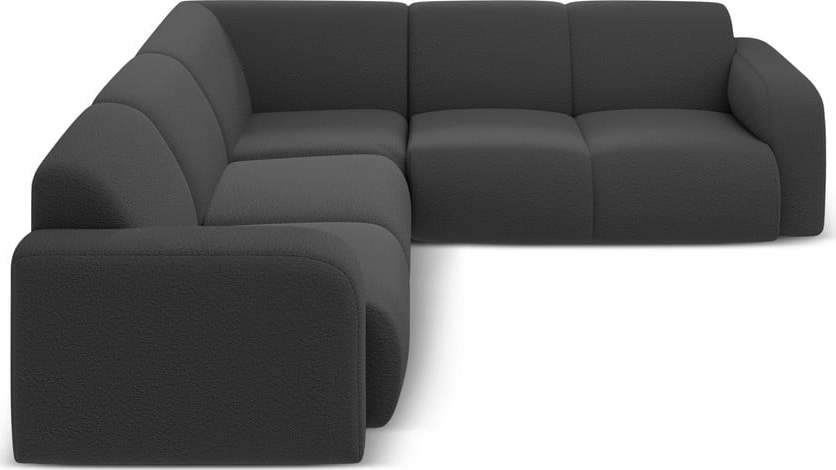 Tmavě šedá rohová pohovka z textilie bouclé (variabilní roh/do L) Molino – Micadoni Home
