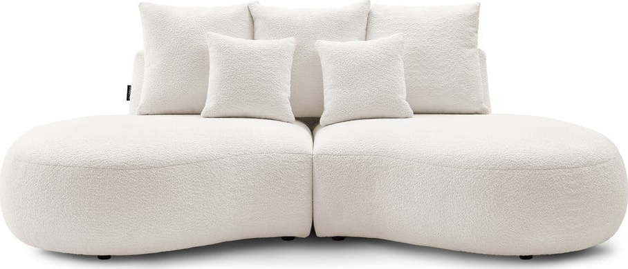 Bílá pohovka z textilie bouclé 260 cm Saint-Germain – Bobochic Paris