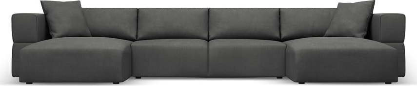 Tmavě šedá rohová pohovka do 