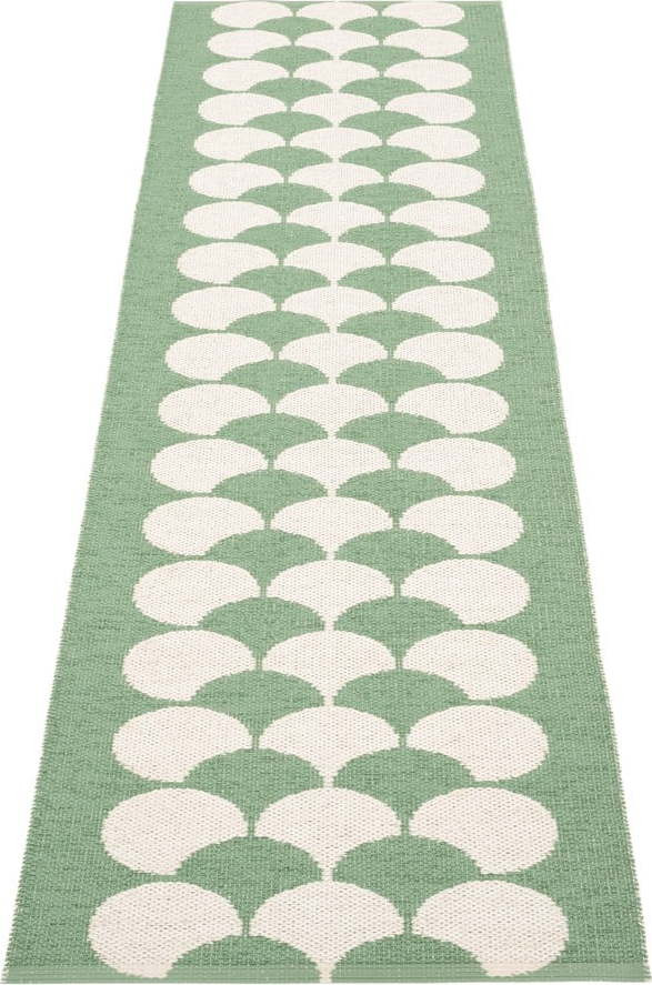 Zeleno-krémový vnitřní a venkovní běhoun 70x250 cm Poppy Oregano – Pappelina