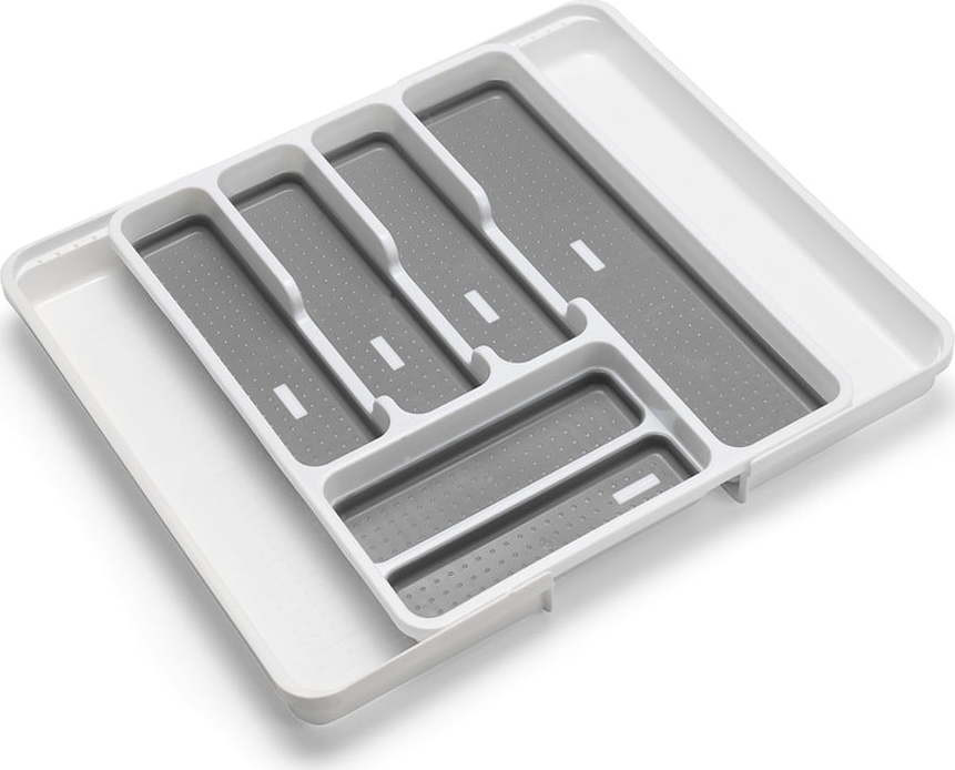 Šedo-bílý plastový příborník do zásuvky 58,5 x 41,5 cm – Addis