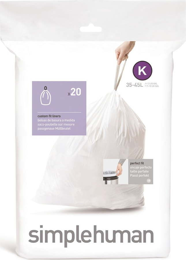 Stahovací pytle na odpadky v sadě 20 ks 45 l K – simplehuman