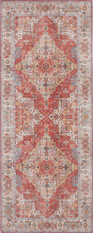 Cihlově červený běhoun Nouristan Sylla, 80 x 200 cm