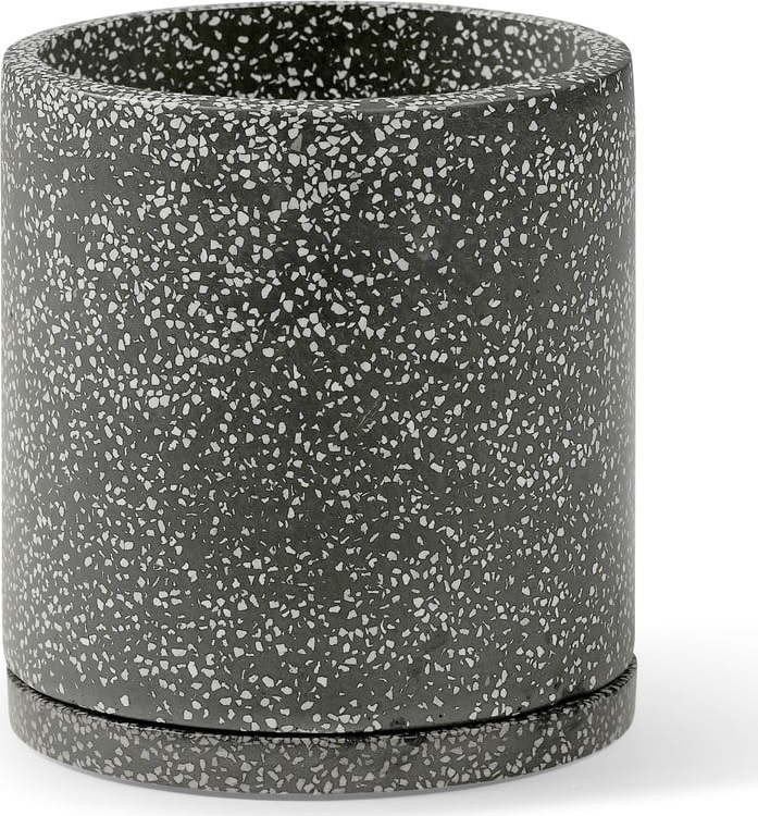 Tmavě šedý květináč Bonami Selection Terrazzo, ø 34 cm