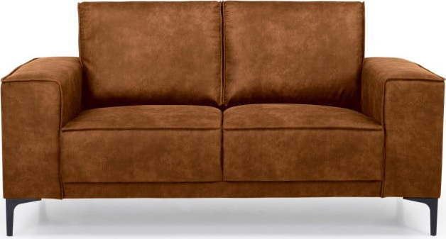 Koňakově hnědá pohovka z imitace kůže 164 cm Copenhagen – Scandic