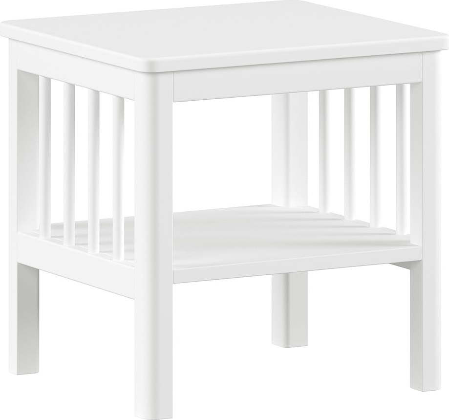 Bílý dětský noční stolek z bukového dřeva Forrest – Vipack