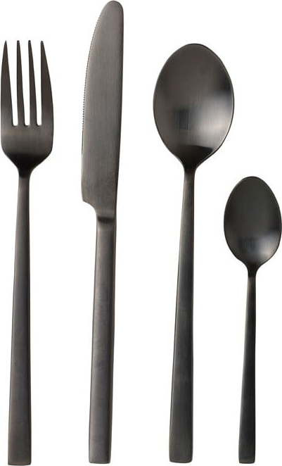 Černý nerezový příbor 16 ks Bestik - Bitz