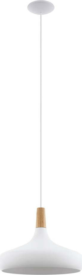 Bílé závěsné svítidlo s kovovým stínidlem ø 40 cm SABINAR – EGLO