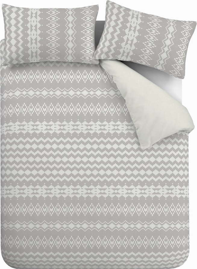 Šedé fleecové povlečení 200x200 cm Alpine - Catherine Lansfield