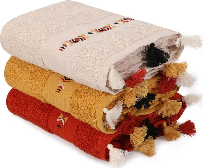 Froté bavlněné ručníky v sadě 3 ks 50x90 cm Asorti – Foutastic