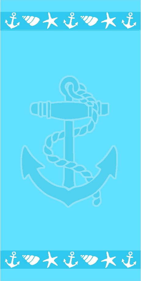 Modrá froté bavlněná plážová osuška 70x140 cm Anchor – B.E.S.