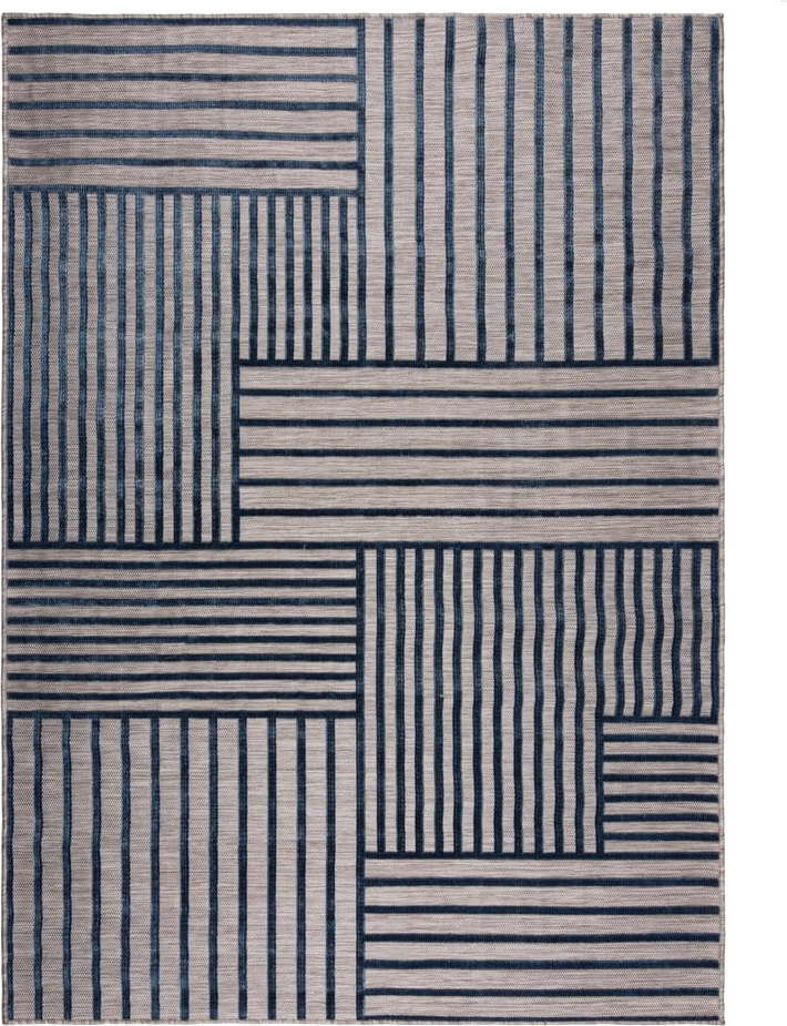 Tmavě modrý vnitřní a venkovní koberec 120x170 cm Vigo Blocks – Flair Rugs