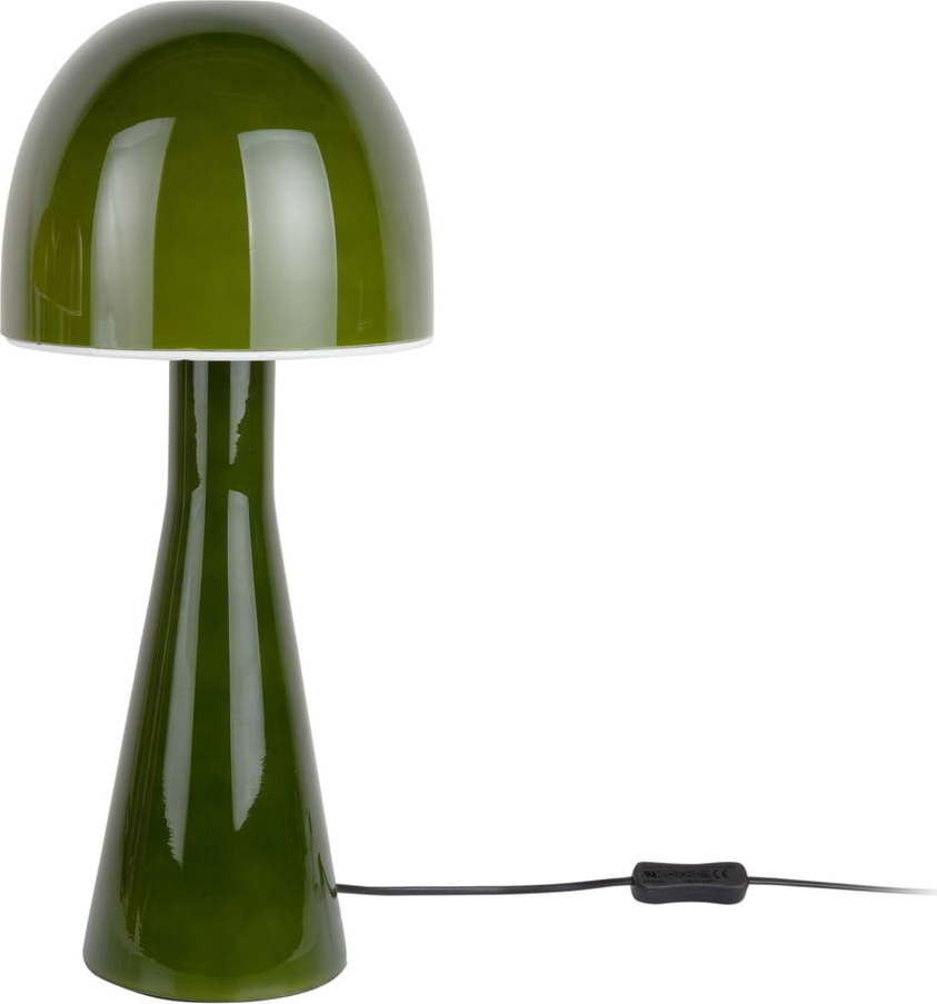 Tmavě zelená stolní lampa se skleněným stínidlem (výška 45 cm) Bombin – Leitmotiv