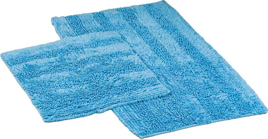 Modré koupelnové předložky v sadě 2 ks 60x100 cm Luxury Softy – Foutastic