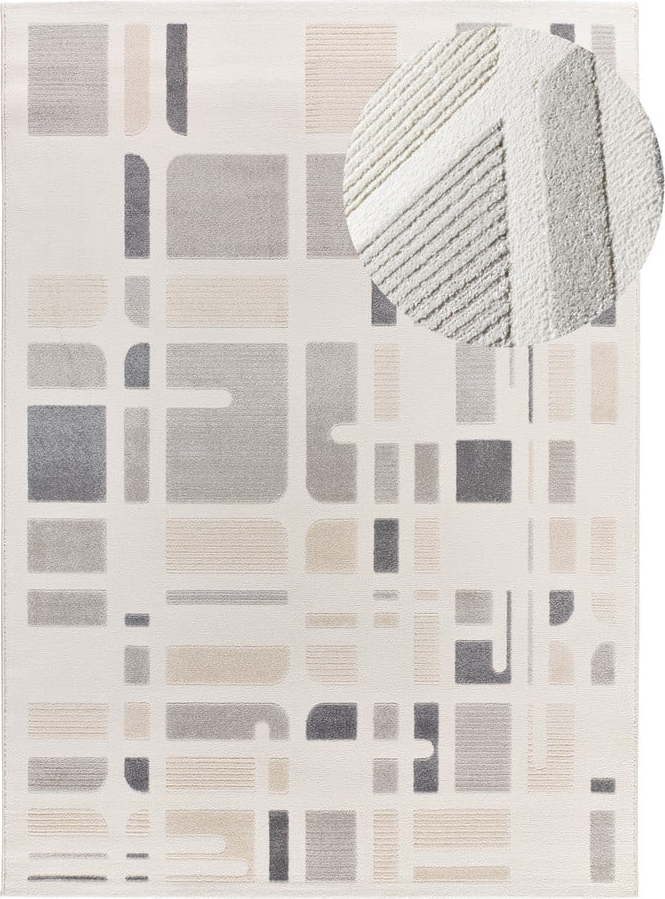 Koberec ve světle šedé a slonovinové barvě 160x230 cm Flora – Universal