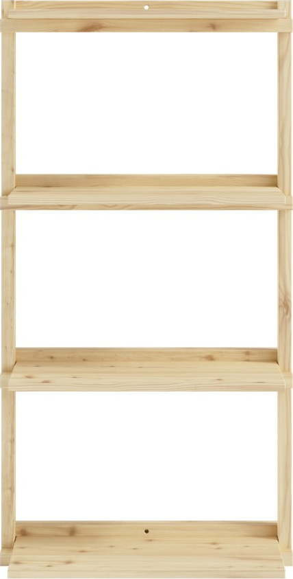 Nástěnná knihovna z borovicového dřeva v přírodní barvě 66x127 cm Groove – Karup Design