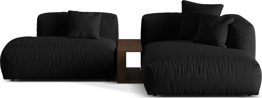 Černá modulární rohová pohovka (pravý roh) Martina – Micadoni Home