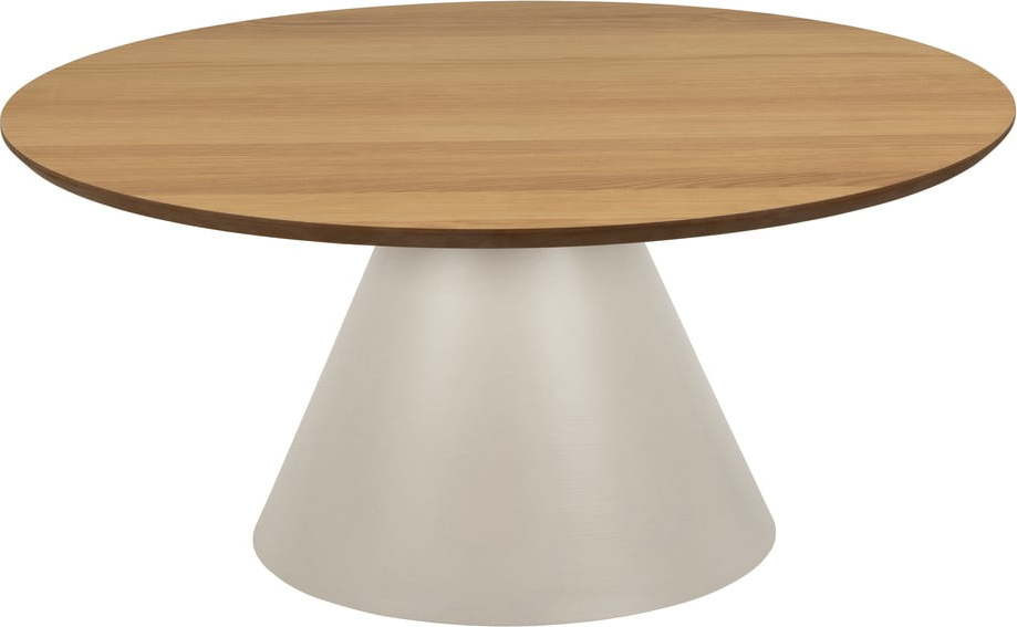Kulatý konferenční stolek s deskou v dubovém dekoru v krémovo-přírodní barvě ø 85 cm Soli – Actona