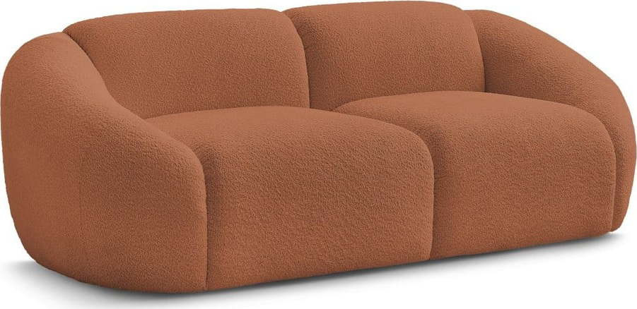 Oranžová pohovka z textilie bouclé 230 cm Tina – Bobochic Paris