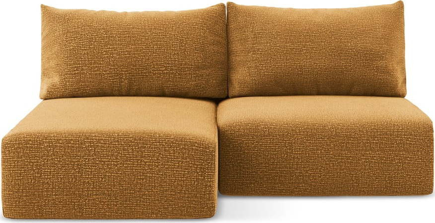 Oranžová rozkládací/s úložným prostorem rohová pohovka (levý roh) Kalena – Makamii