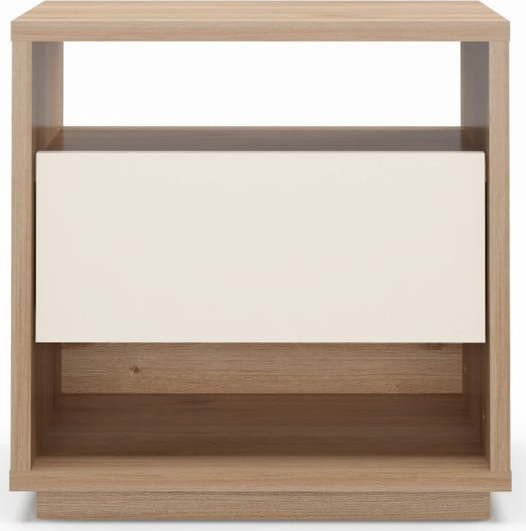 Noční stolek v dekoru dubu v krémovo-přírodní barvě Dennis – Marckeric