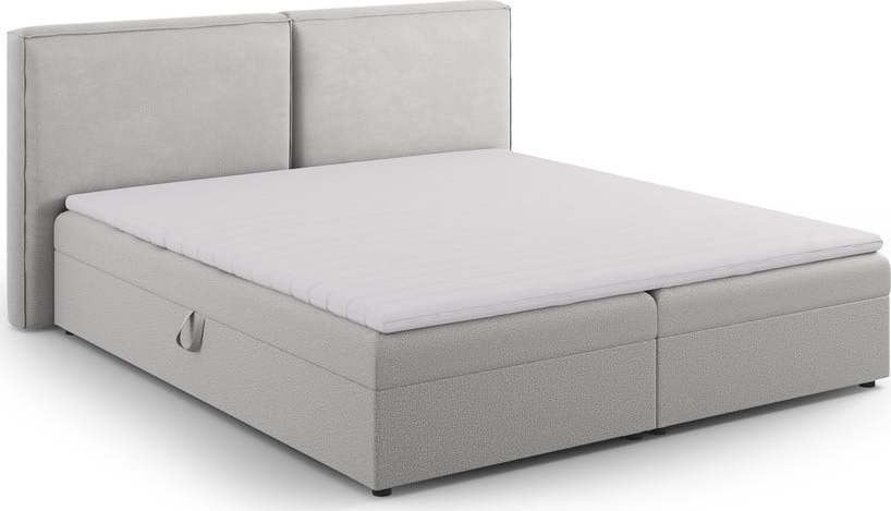 Světle šedá boxspring postel s úložným prostorem 140x200 cm Arendal – Cosmopolitan Design