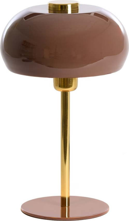 Hnědá stolní lampa s kovovým stínidlem (výška 34 cm) Surin – Light & Living