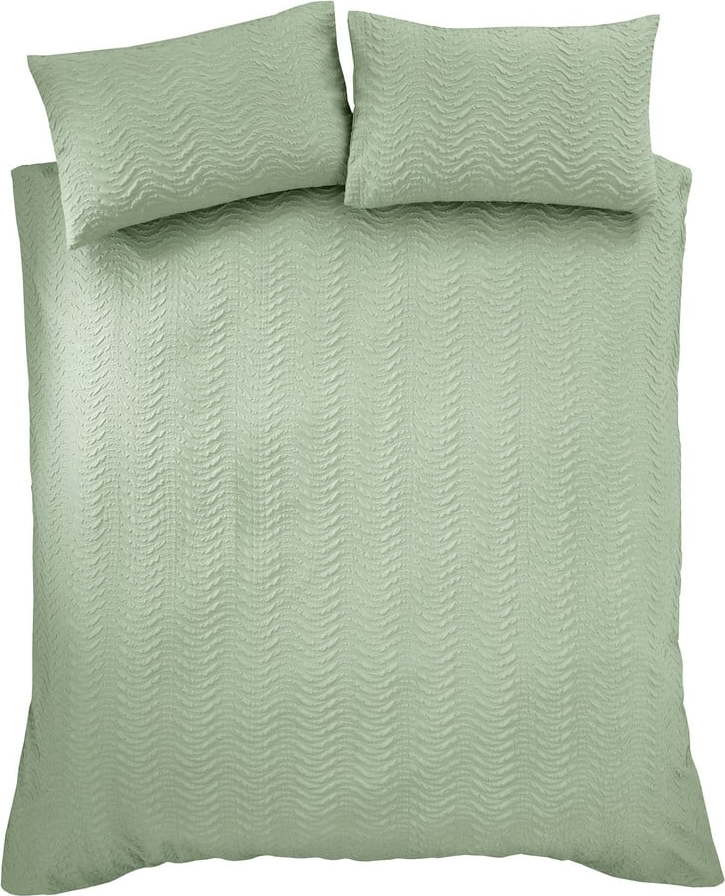 Zelené povlečení na dvoulůžko 200x200 cm Heatset Wave – Catherine Lansfield