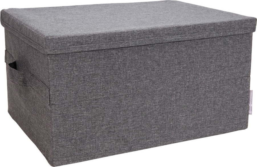 Šedý látkový úložný box s víkem 34x45x25 cm Soft Storage – Bigso Box of Sweden