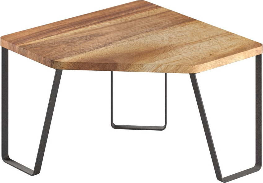 Ohová dřevěná přídavná polička v matně černo-přírodní barvě 25x25 cm York – Metaltex